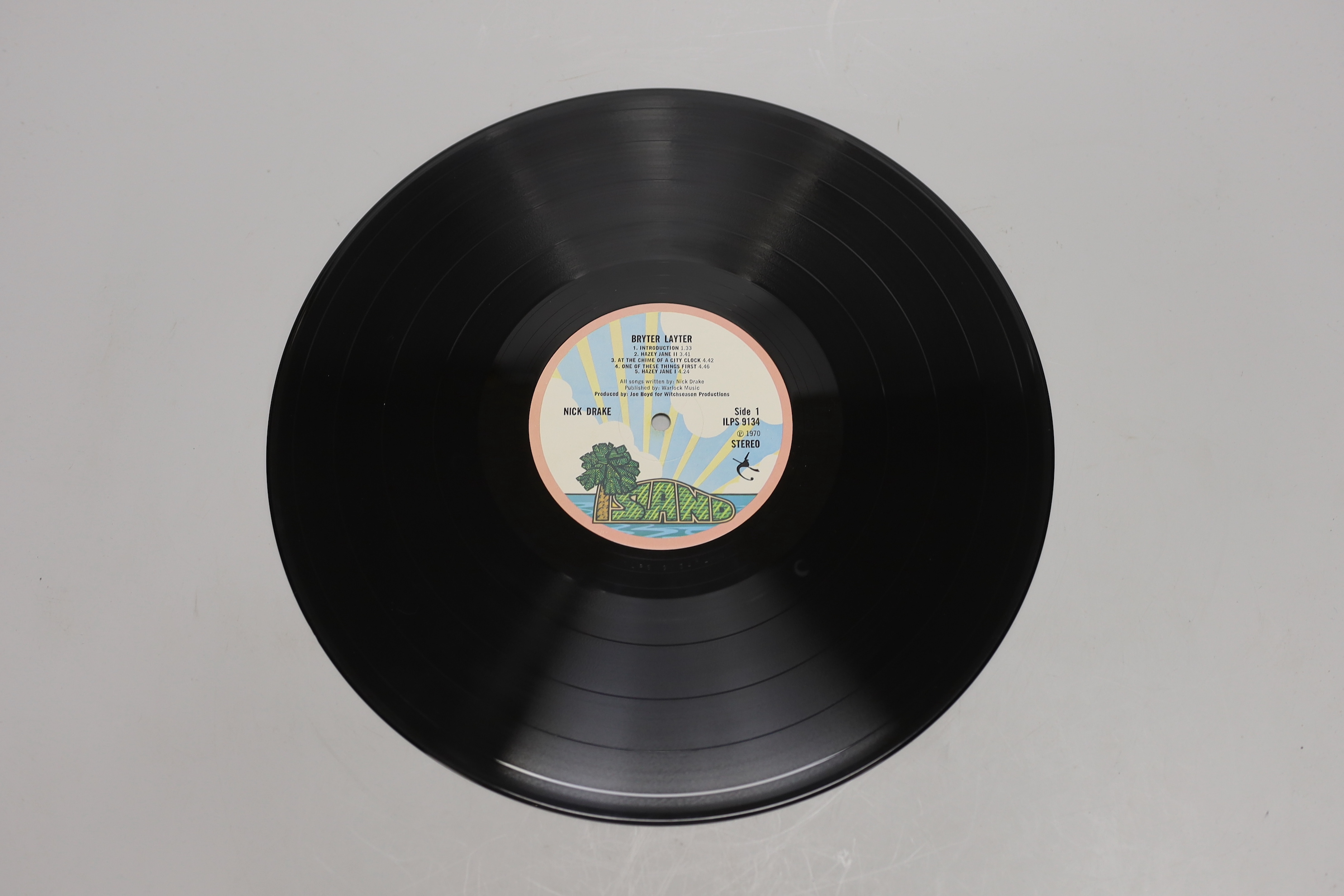 Nick Drake, “Bryter Layter” first press, strong VG condition, wear to sleeve.